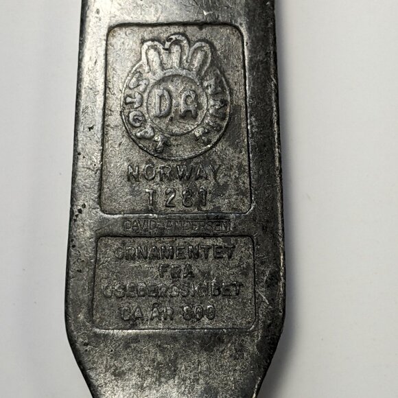 Norway Artist David Anderson Salad Fork Spoon Cast Pewter Oseberg Ship inspired - Picture 11 of 13